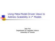 Using MetaModelDriven Views to Address Scalability in i Models