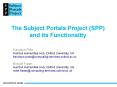 The Subject Portals Project SPP and its Functionality PowerPoint PPT Presentation