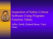 Inspection of Safety-Critical Software Using Program- Function Tables