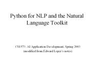 Python for NLP and the Natural Language Toolkit