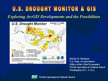 U'S' DROUGHT MONITOR