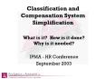 Classification and Compensation System Simplification PowerPoint PPT Presentation