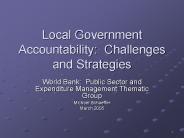 Local Government Accountability: Challenges and Strategies