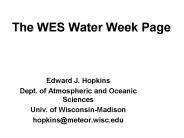 The WES Water Week Page