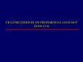 FIELD METHODS IN ENVIRONMENTAL GEOLOGY PowerPoint PPT Presentation