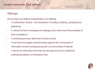 Creative Industries: Paul Holland