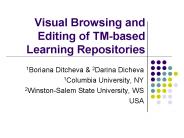 Visual Browsing and Editing of TM-based Learning Repositories