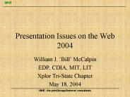 Presentation Issues on the Web 2004