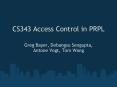 CS343 Access Control in PRPL PowerPoint PPT Presentation