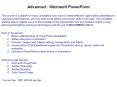 Advanced : Microsoft PowerPoint PowerPoint PPT Presentation