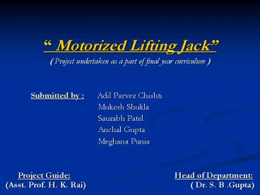 Motorized Lifting Jack