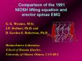 Comparison of the 1991 NIOSH lifting equation and erector spinae EMG PowerPoint PPT Presentation