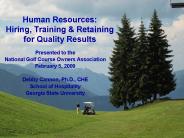 Human Resources: Hiring, Training