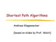 Shortest Path Algorithms