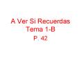 A Ver Si Recuerdas Tema 1B PowerPoint PPT Presentation