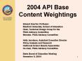 2004 API Base Content Weightings PowerPoint PPT Presentation