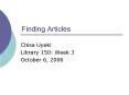 Finding Articles PowerPoint PPT Presentation