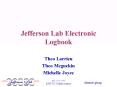 Jefferson Lab Electronic Logbook PowerPoint PPT Presentation