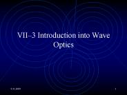 VII3 Introduction into Wave Optics