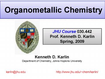 Organometallic Chemistry