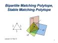 Bipartite Matching Polytope, Stable Matching Polytope PowerPoint PPT Presentation