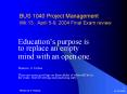BUS 1040 Project Management Wk 13, April 59, 2004 Final Exam review PowerPoint PPT Presentation