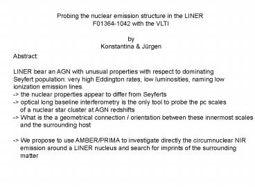 Probing the nuclear emission structure in the LINER