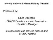 Money Matters II: Grant Writing Tutorial