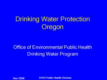 Drinking Water Protection Oregon