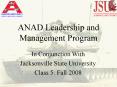 ANAD Leadership and Management Program PowerPoint PPT Presentation