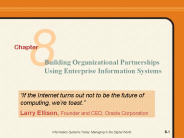 Building Organizational Partnerships Using Enterprise Information Systems