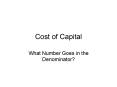 Cost of Capital PowerPoint PPT Presentation