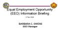 Equal Employment Opportunity EEO Information Briefing PowerPoint PPT Presentation
