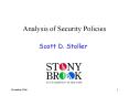 Analysis of Security Policies PowerPoint PPT Presentation