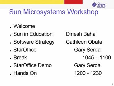 Sun Microsystems Workshop