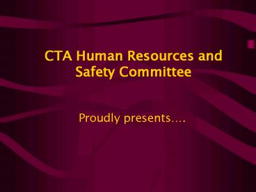 CTA Human Resources and Safety Committee