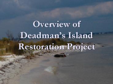 Overview of Deadmans Island Restoration Project
