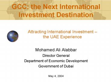 Attracting International Investment 