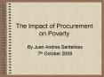 The Impact of Procurement on Poverty PowerPoint PPT Presentation