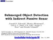 Submerged Object Detection with Indirect Passive Sonar