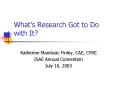 Whats Research Got to Do with It PowerPoint PPT Presentation