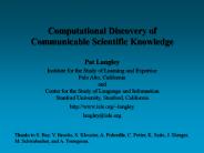 Computational Discovery of Communicable Knowledge