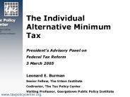 The Individual Alternative Minimum Tax