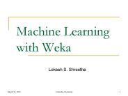 Machine Learning with Weka
