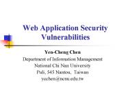 Web Application Security Vulnerabilities