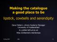 Making the catalogue a good place to be lipstick, cowbells and serendipity PowerPoint PPT Presentation