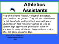 Athletics Assistants PowerPoint PPT Presentation