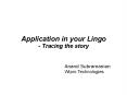 Application in your Lingo Tracing the story PowerPoint PPT Presentation