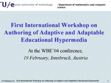 At the WBE04 conference,