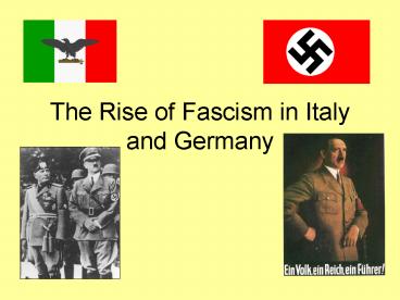 The Rise of Fascism in Italy and Germany